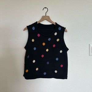 Vintage Polka Dot Sweater Vest